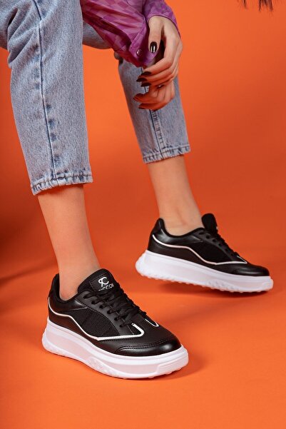 Riccon Ασπρόμαυρα γυναικεία αθλητικά παπούτσια0012153