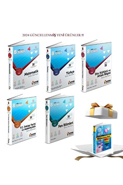 3D Yayınları Aydın Yayınları 8. Sınıf Tüm Dersler Üç Adım Soru Bankası +DENEM...