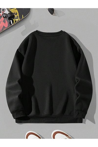 PALPİTO Black Ghost - Hanorac oversize pentru femei cu imprimeu cafea, decolteu