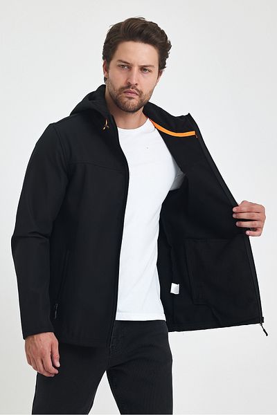 Rodi Men's Softshell Jacket with Hood and Zipper - 6044-1