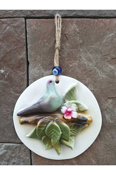 Peramari Dekoratif Polyester  Duvara Asmalı Tekli Nazarlık Kuşlu