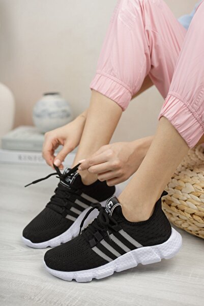 Riccon Unisex černé a bílé tenisky0012370