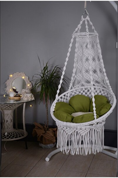 Hümasalıncak Beyaz Makrome Salıncak