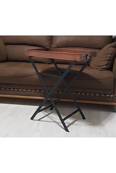 KOCHER Tepsi Sehpa Bakır Eskitme 55x34 cm