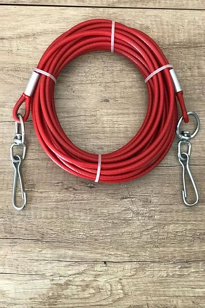 LİDERSAN ÇELİK 6 MM 7 METER DOG GARDEN TYING ROPE SWIVEL RED