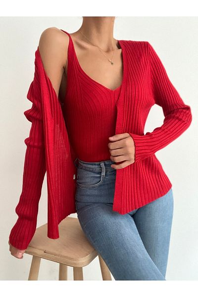 SHUGAA mercerized Women's Blouse and Cardigan Set