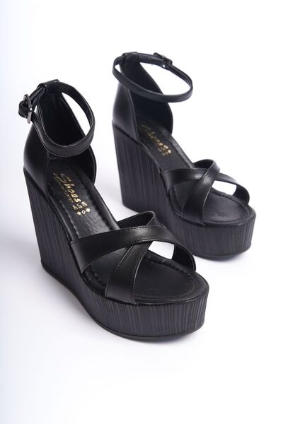 Shoesers Sandale cu toc cu pană pentru femei, cu talpă ușoară și confortabilă