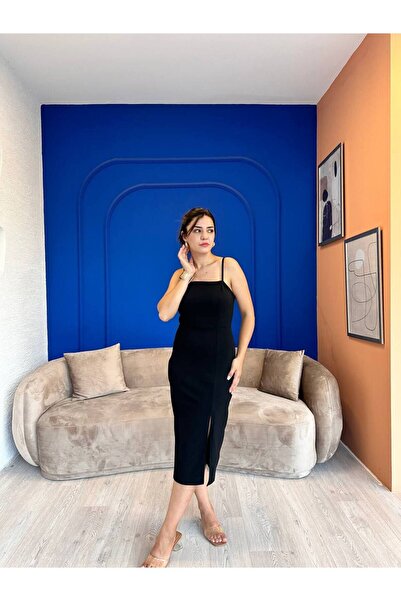 devesta Siyah Kalem Ip Askılı Marka Z.r. Elbise