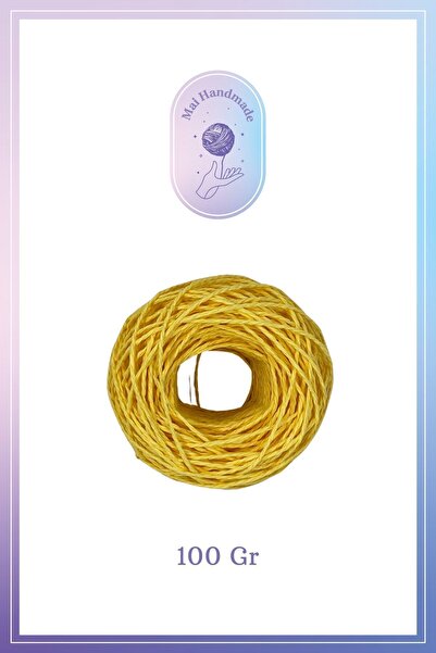 Mai Handmade Örgü Ip Sarılmış Kağıt Ip 100 gr Sarı