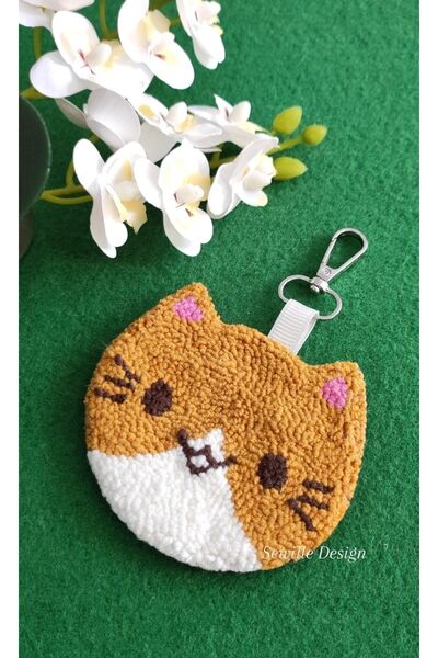 Sewille Design Hand Made Punch Anahtarlık Kedi 2