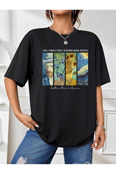 Jose Clothing Tricou oversize imprimat din bumbac organic