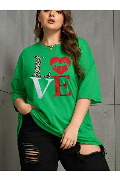 MODAVİBE Tricou pentru femei mărime mare - Love Written