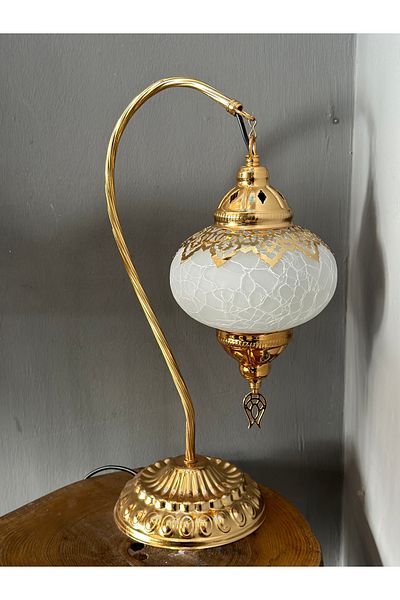 CYL Authentic Handmade with Mosaic Pattern and Gold Plated - Lampshade Table Lamp with Bulb Gift