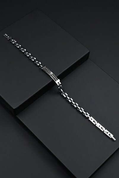 FRNCH 316L Çelik İtalyan Model Çapa Figürlü Füme Renk Erkek Bileklik FRJ12290...