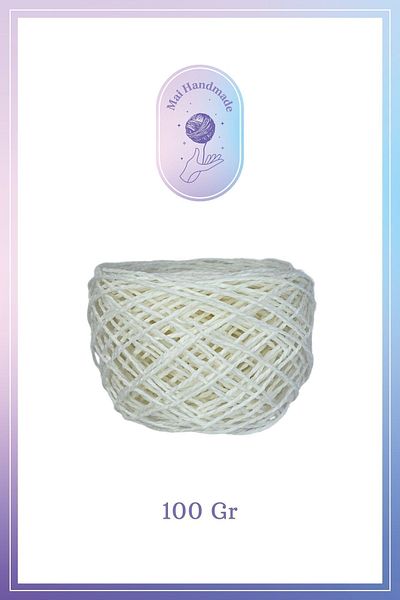 Mai Handmade Πλεκτό Σχοινί Τυλιγμένο Χαρτί Σχοινί 100 gr Λευκό