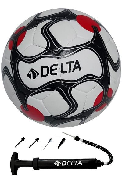 Delta Vega Hand Stitched Size 4 Dura-Strong Soccer Ball + Multifunctional Ball Pump Set of Two