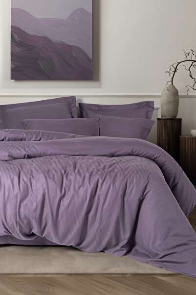 Cotton Box Nude Colored Double Duvet Cover Set - Craft Plum