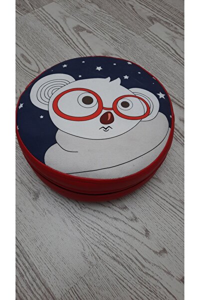 Papuli Yuvarlak Hayvan Figürlü Çocuk Minderi 30x30x10 Boyut