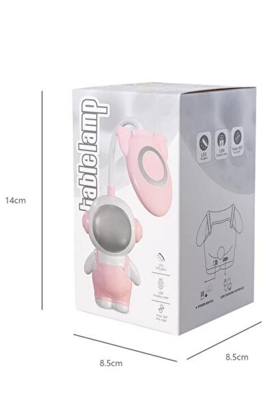 Irk Lemoon Sevimli Astronot Şarjlı LED Çocuk Çalışma Masa Lambası - Çocuk Kitap Okuma Işığı