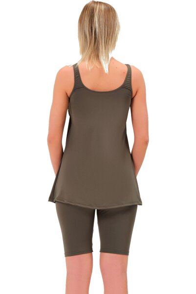 Argisa Large Size Leggings - Patterned and Garnished kHaki Shorts Tankini 5534