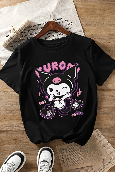 MYADA Tişört Kuromi Baskılı Trend Kız Çocuk T-Shirt