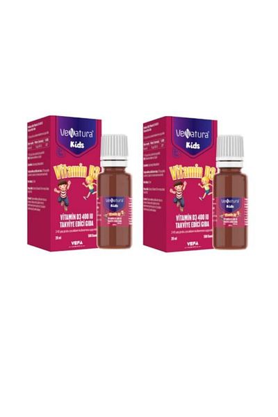 VeNatura Vitamin D3 for Children - 400 Iu, 20 ml, 2 Pieces