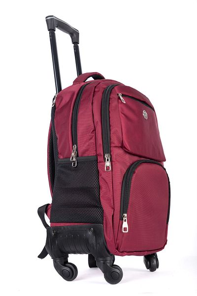 BAGWELL Large Size Squeegee Backpack and School Bag with 4 Wheels and Laptop Compartment