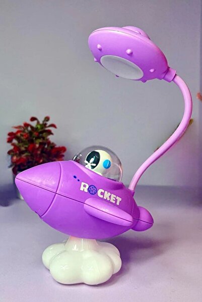 Irk Lemoon Uçaklı Astronot Gece Masa Lambası | Çocuk Masa Işığı