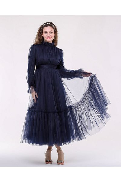 Asees Tulle GlIttered PrIncess HIjab Dress for EvenIng Dress and GraduatIon