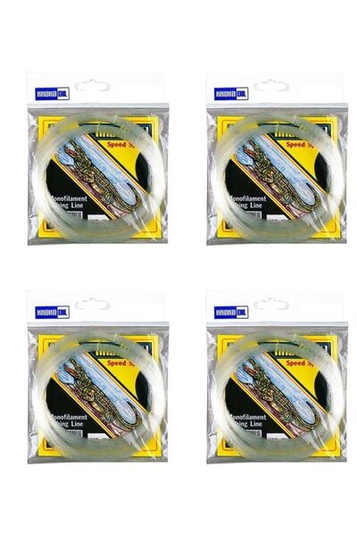 KROKODİL خط تمساح شفاف - 0.35 مم، 7.50 كجم، 100 × 4 متر، 4 قطع