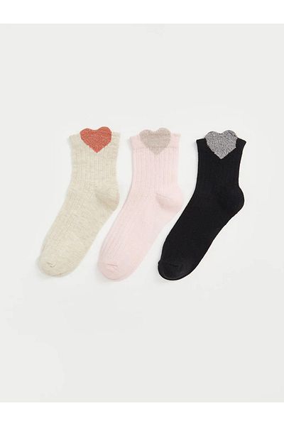 LC Waikiki LCW Kids Бежов шарен комплект за момичета - 3 броя