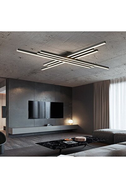 CATLUZ Siyah 3 Işık Rengi #3 Led Tavan Lambası,avize,modern Aydınlatma,dekoratif Işık