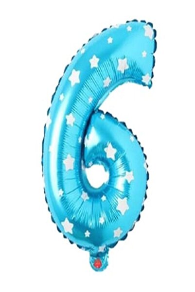 BEST PARTİ DOĞUM GÜNÜ PARTİ SÜSLERİ بالون فويل أزرق منقط 36 سم - العمر 6
