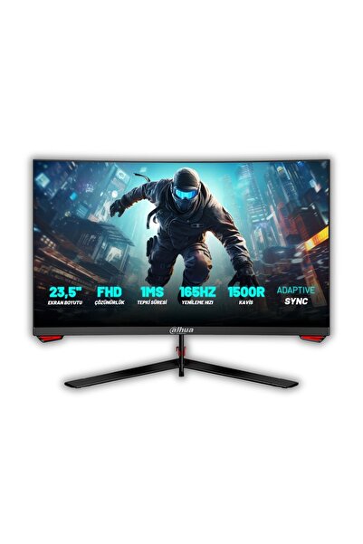 DAHUA E230C 23.6" Curved 180Hz 250nit 1ms FullHD VA LED Gaming Oyuncu Monitör...