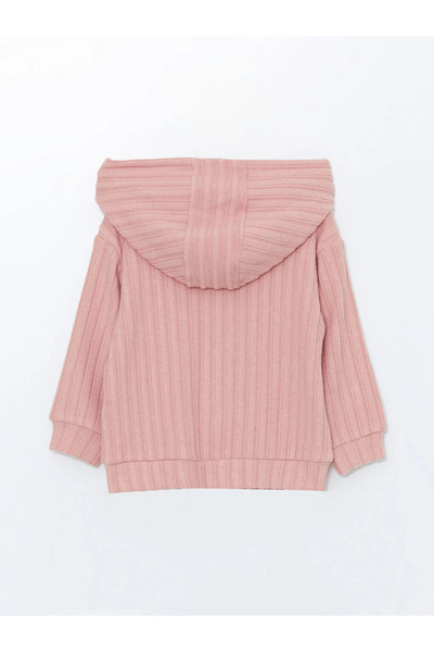 LC Waikiki Lcw Baby Matte Pink Hooded Baby Girl Cardigan and Leggings Set of 2