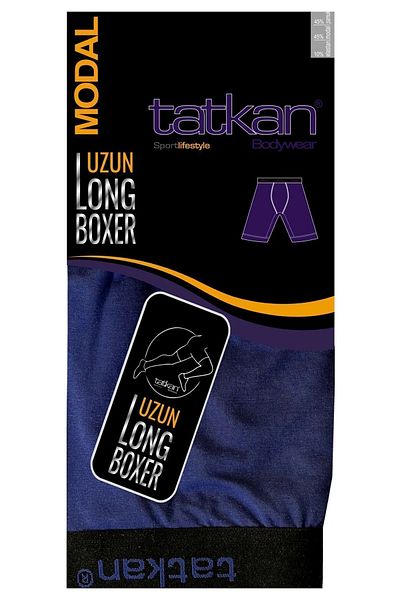 MYS GRUP TEKSTİL Navy Blue 6-Pece Long Modal Combed Cotton Boxer - TATKAN