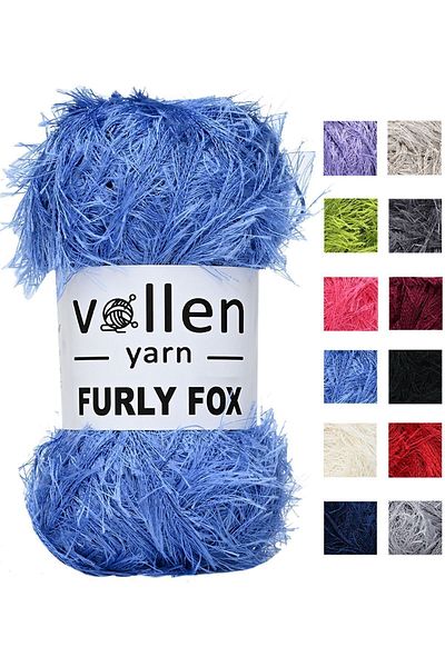 vollen yarn Ζακέτα Furly Fox Blue Knit Rope - Τρίχες, βελούδο, γένια και κουβέρτα