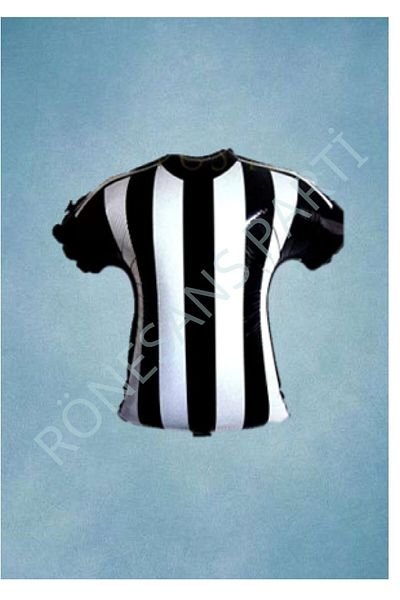 RÖNESANS PARTİ Football Themed Black-White Jersey Foil Balloon on the Side