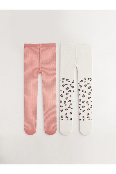 LC Waikiki Lcw Baby - Cream Color 2-Piece Pantyhose Set for Baby Girl