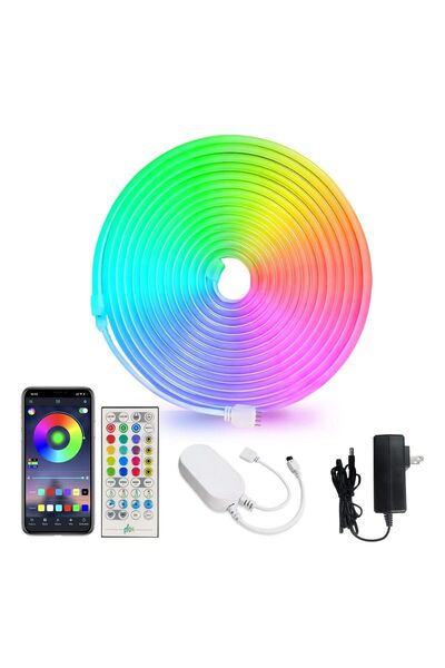 MENFRY Neon LED 5 Metre RGB Işıklı Kumandalı Dekoratif Işıklandırma