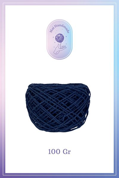 Mai Handmade 100 g Μπλε τζιν Πλεκτό Χαρτί Περιτυλιγμένο με Σχοινί
