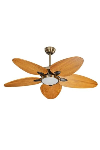 Alsanfan Galata Pirinç Motorlu Kahverengi Kanatlı Aydınlatmalı Uzaktan Kumand...