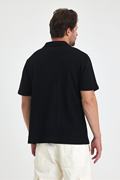 Tarz Cool Men's Polo Collar Diamond PaTTerned Jacquard 100% CoTTon T-Shirt