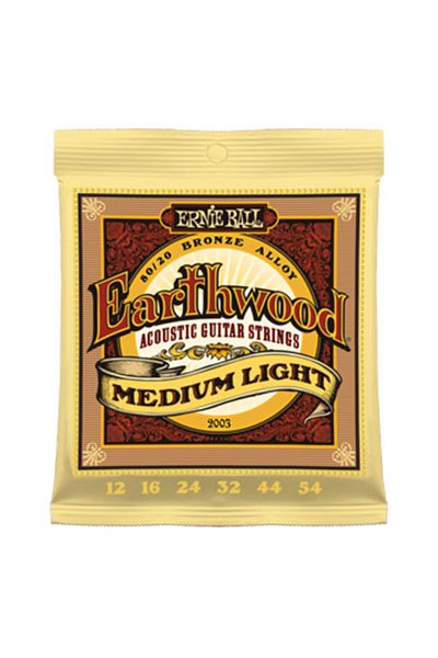 Ernie Ball Ernieball 2003 - 12-54 Medium Light Bronze Acoustic Guitar String, Earthwood