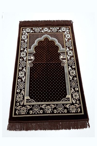 Dokumacı Dodya Velvet Prayer Rug Lux-brown