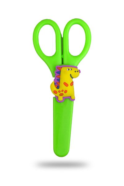 Bluoksweet Children's Scissors with Green Dinosaur Figure