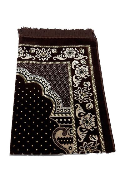 Dokumacı Dodya Velvet Prayer Rug Lux-brown