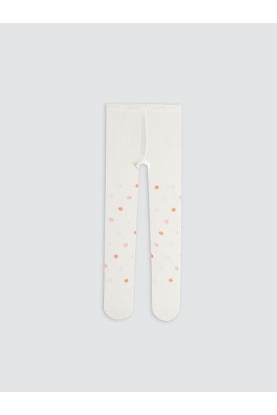 LC Waikiki Lcw Baby Cream Patterned Pantyhose for Baby Girl