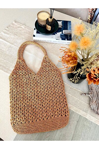 ANKH WOMAN straw Bag - Hand Knitted Lined