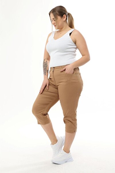 SERRA BÜYÜK BEDEN Kadın Büyük Beden Gabardin Kapri